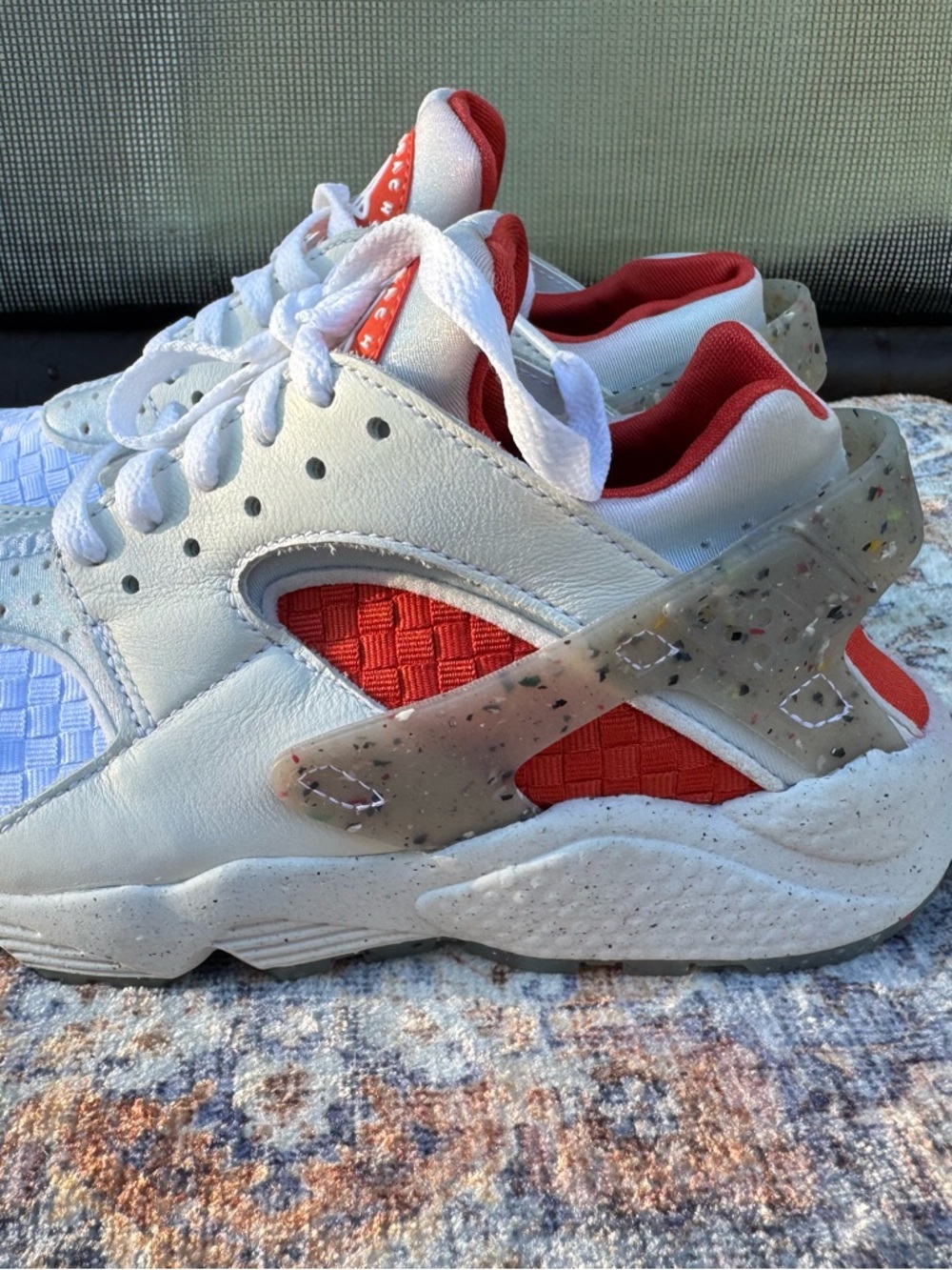 Nike White and Red Women's Athletic Sneakers